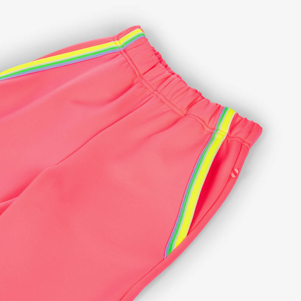 Billieblush-Girls Neon Pink Jersey Wide-Leg Joggers | Childrensalon