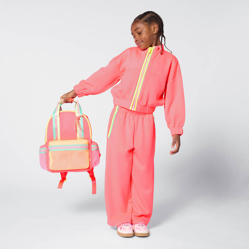 Billieblush-توب بسحاب لون زهري نيون للبنات | Childrensalon