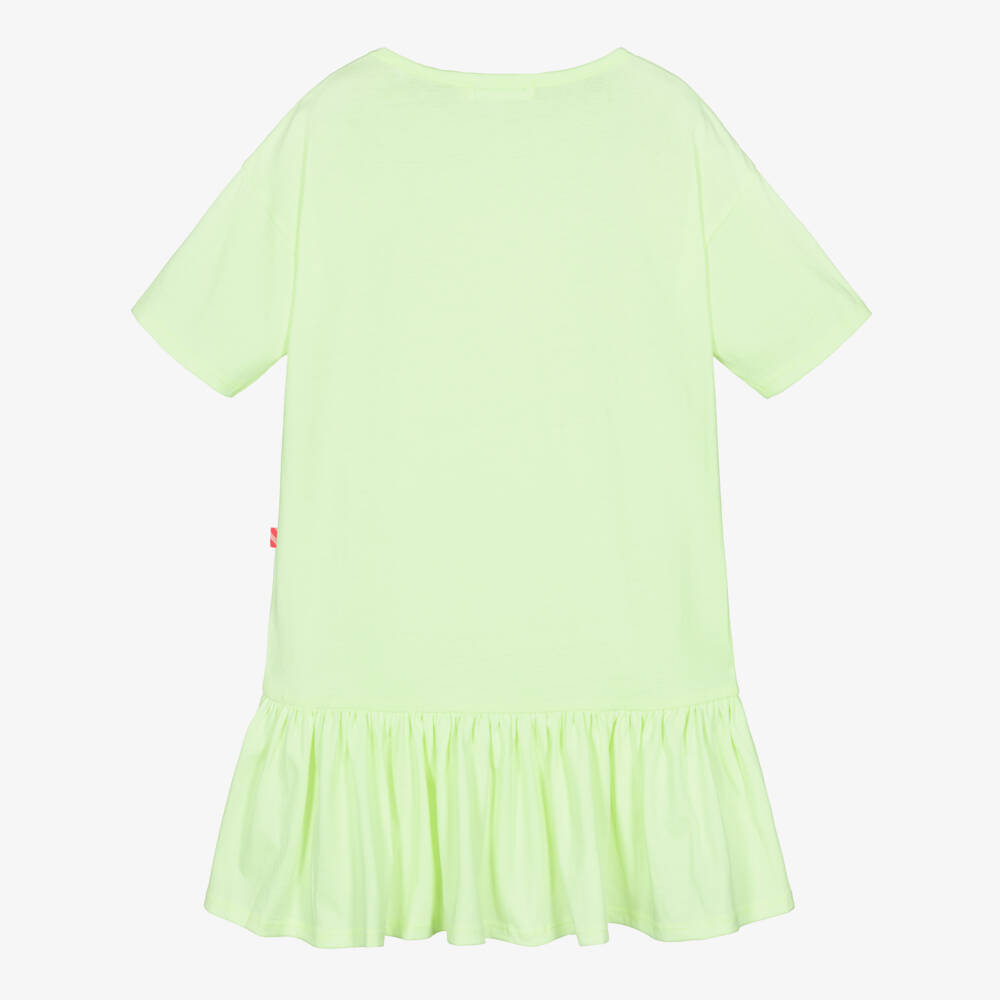 Billieblush-Girls Neon Yellow Cotton Palm Tree Dress | Childrensalon