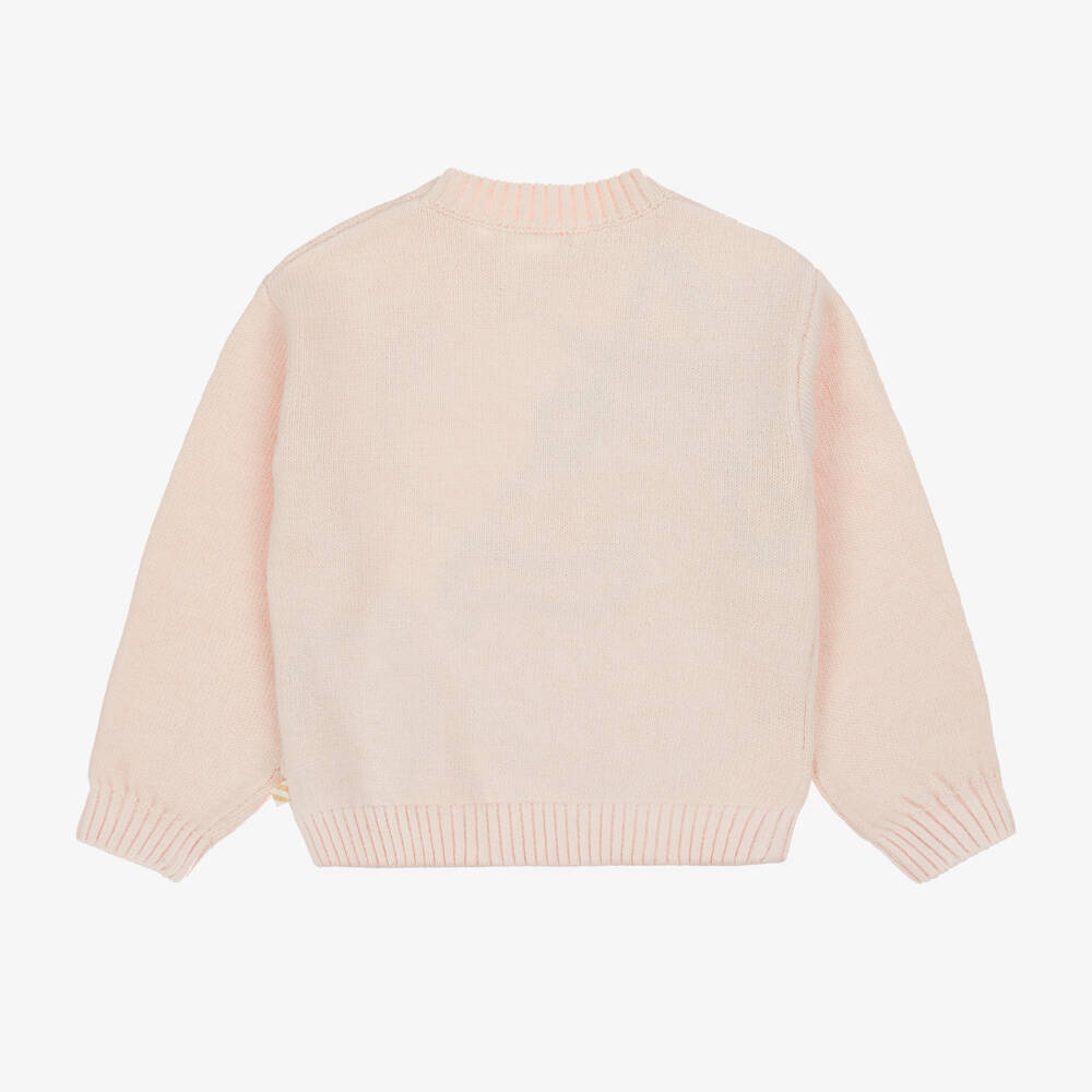 Billieblush-Girls Pale Pink Cat Sweater with Festive Baubles | Childrensalon