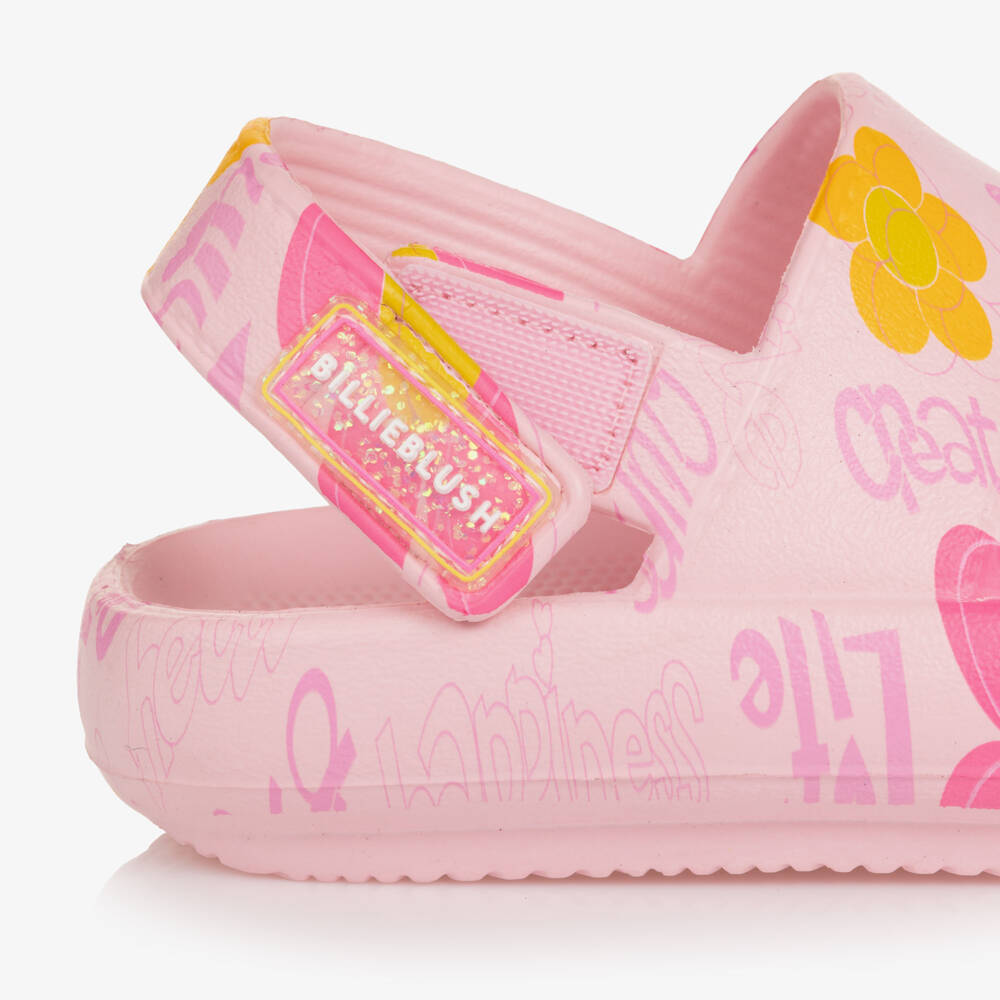 Billieblush-صندل مطاطي بطبعة ورود لون زهري فاتح للبنات | Childrensalon