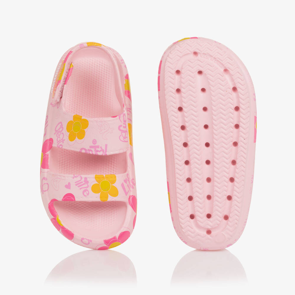 Billieblush-صندل مطاطي بطبعة ورود لون زهري فاتح للبنات | Childrensalon