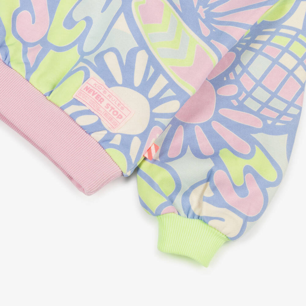 Billieblush-Girls Pastel Pink & Blue Cotton Swirly Sun Print Sweatshirt | Childrensalon