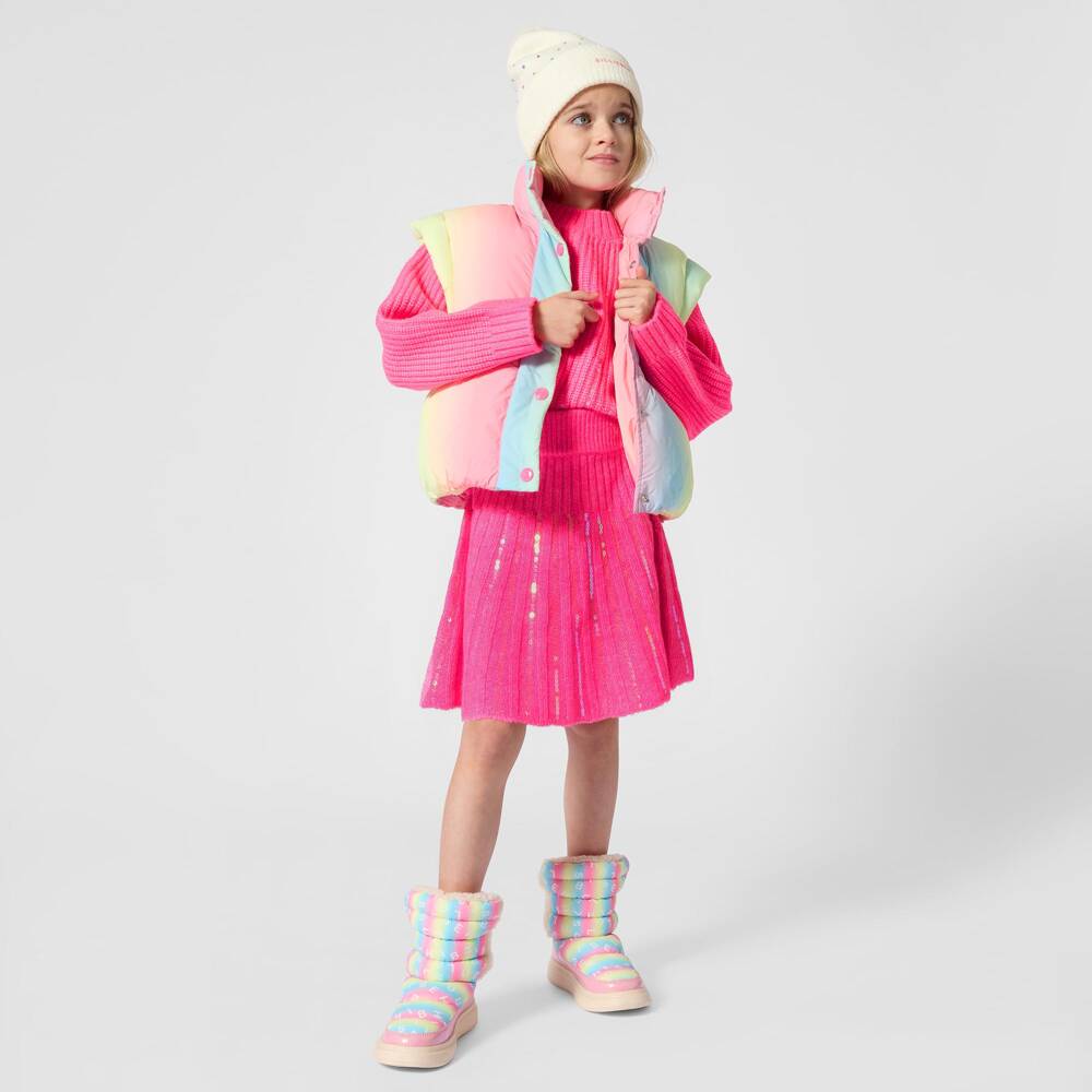 Billieblush-Girls Pastel Rainbow Gilet | Childrensalon