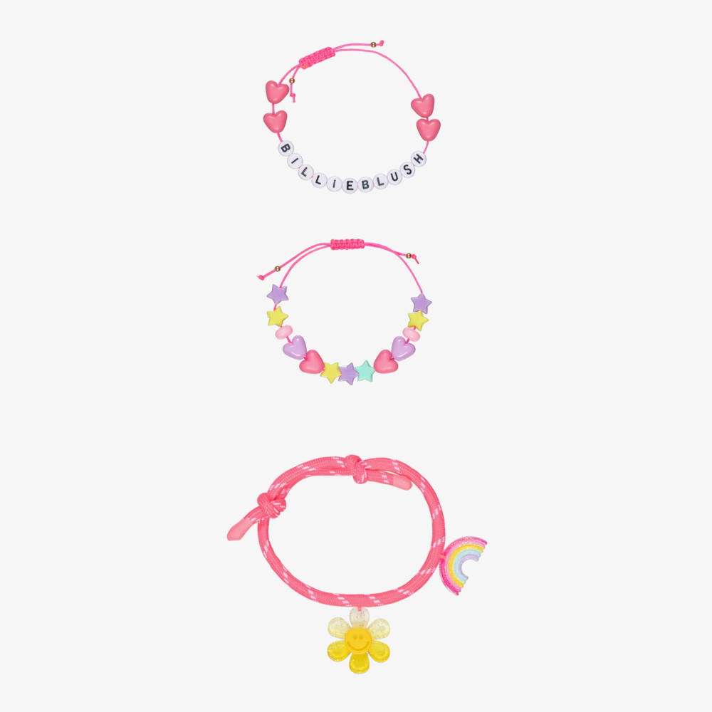 Billieblush-Girls Pink Bracelets with Colourful Beads & Charms (3 Pack) | Childrensalon
