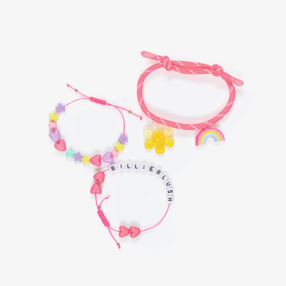 Billieblush-Girls Pink Bracelets with Colourful Beads & Charms (3 Pack) | Childrensalon