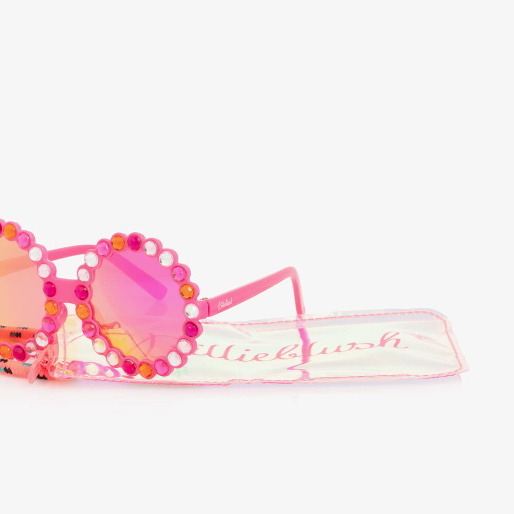 Billieblush-Girls Pink Circular Sunglasses (UV400) | Childrensalon