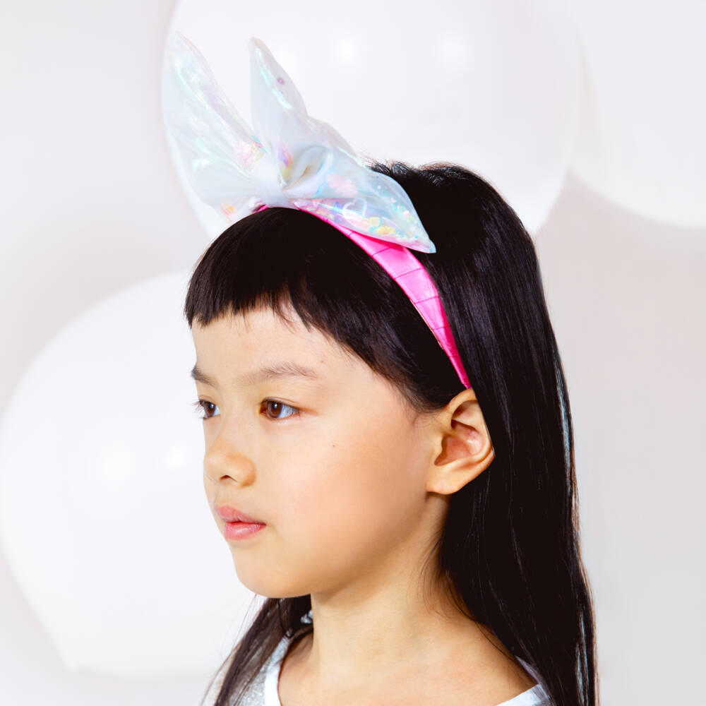 Billieblush-Girls Pink Confetti Bow Hairband. | Childrensalon