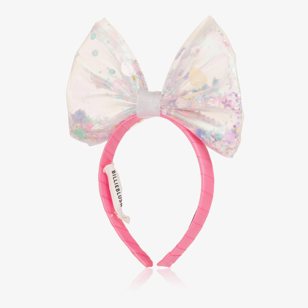 Billieblush-Girls Pink Confetti Bow Hairband. | Childrensalon