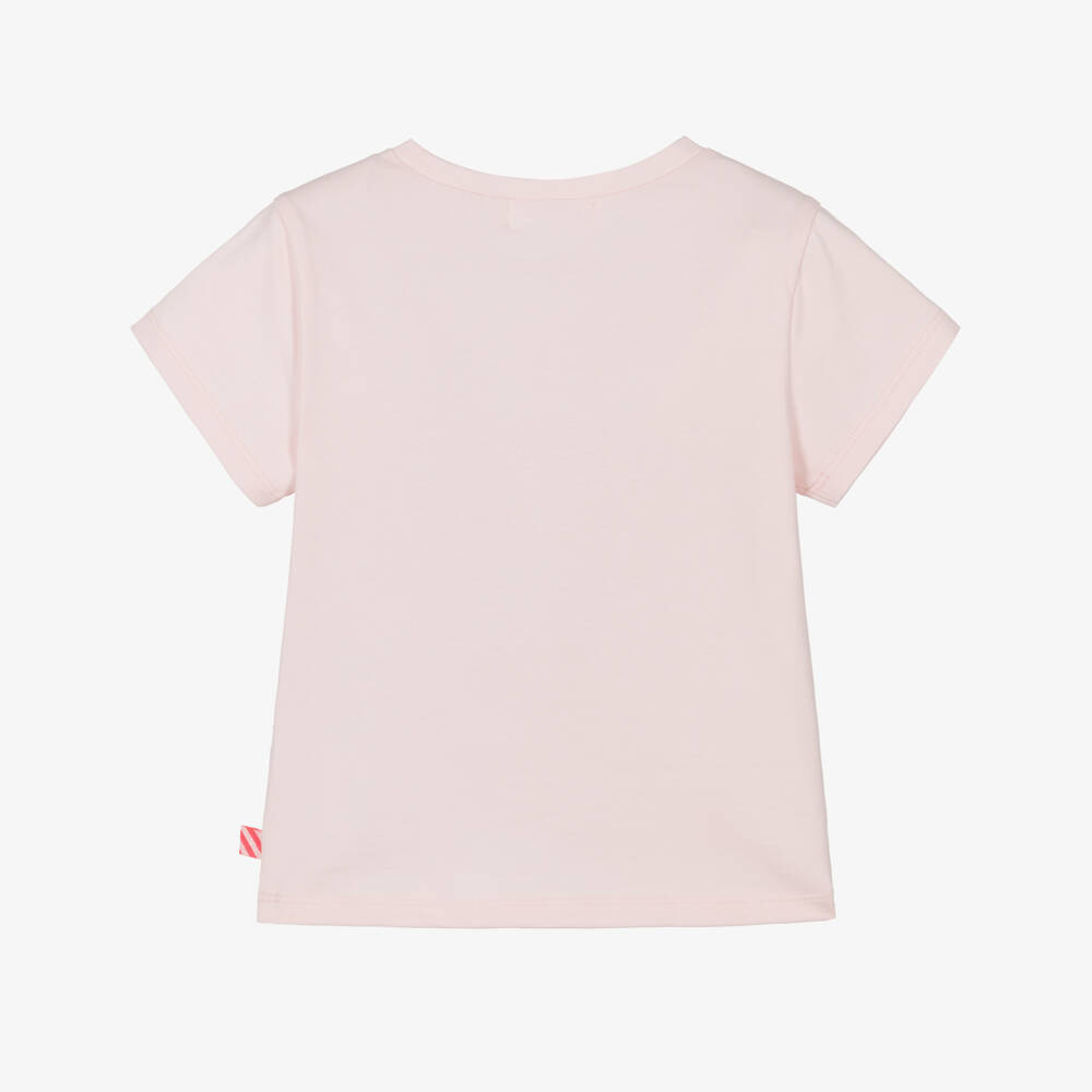Billieblush-Girls Pink Cotton Sunglasses Motif T-Shirt | Childrensalon