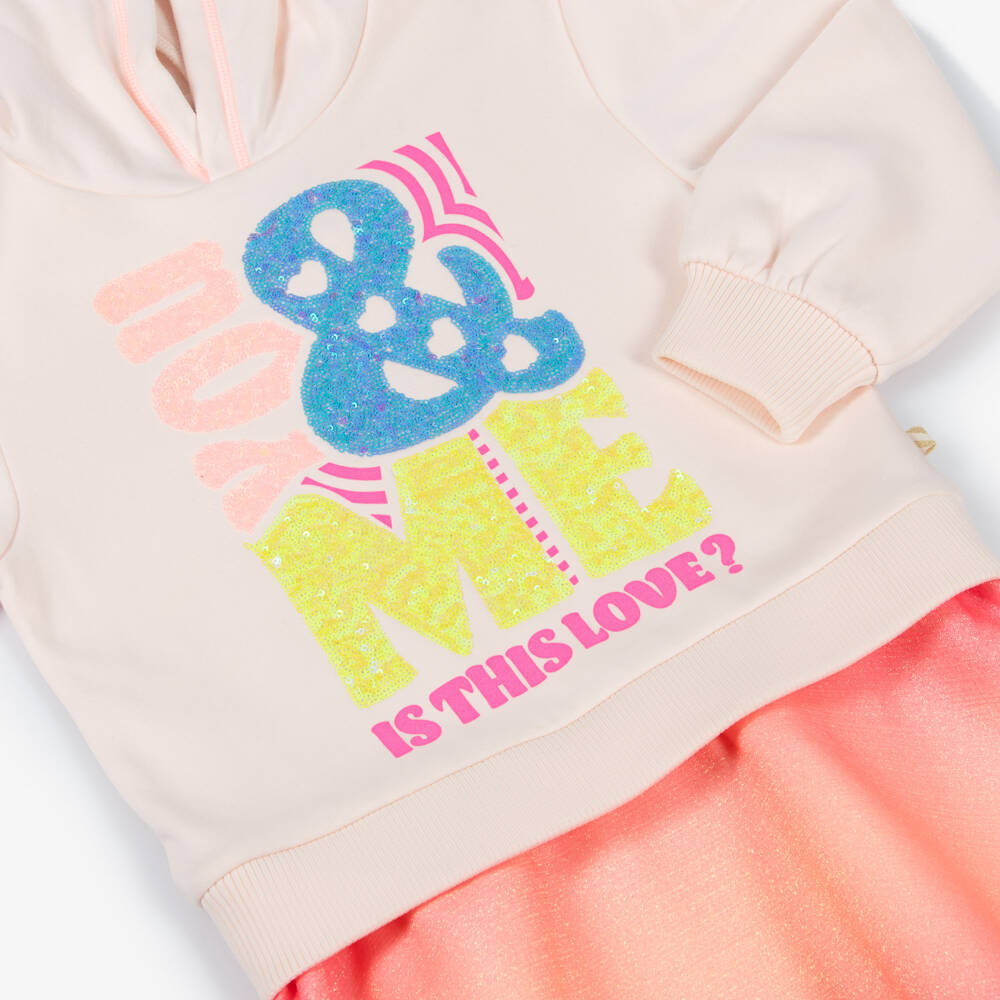 Billieblush-Girls Pink Cotton Sweatshirt Top Dress | Childrensalon