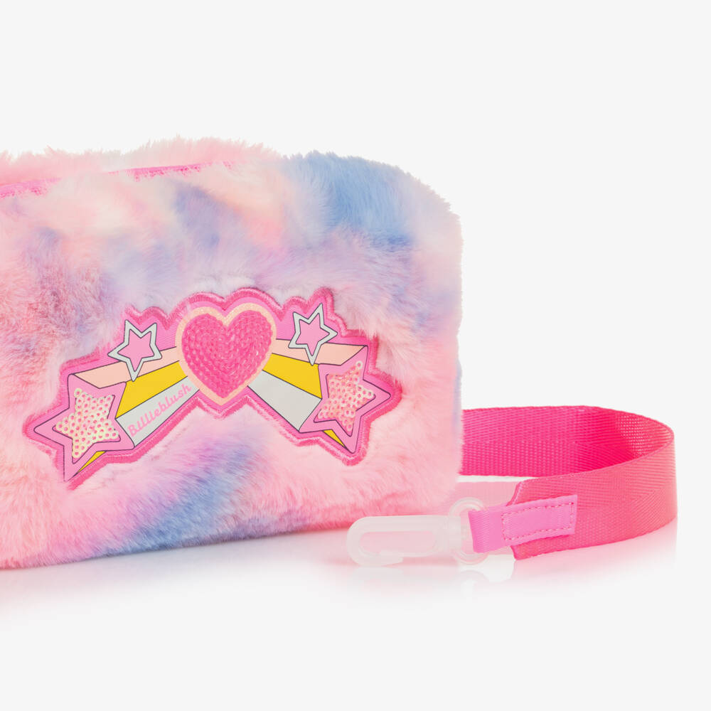 Billieblush-مقلمة فرو صناعي بحزام لون زهري للبنات (18 سم) | Childrensalon