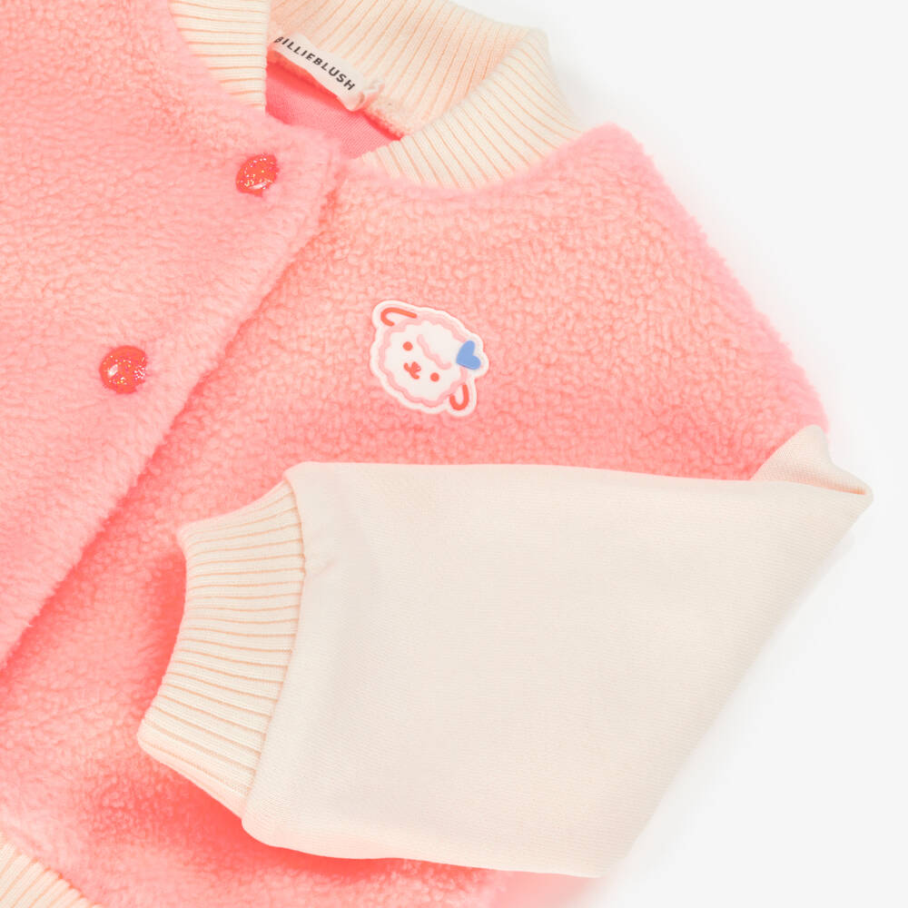 Billieblush-جاكيت فليس وجيرسي لون زهري للبنات | Childrensalon