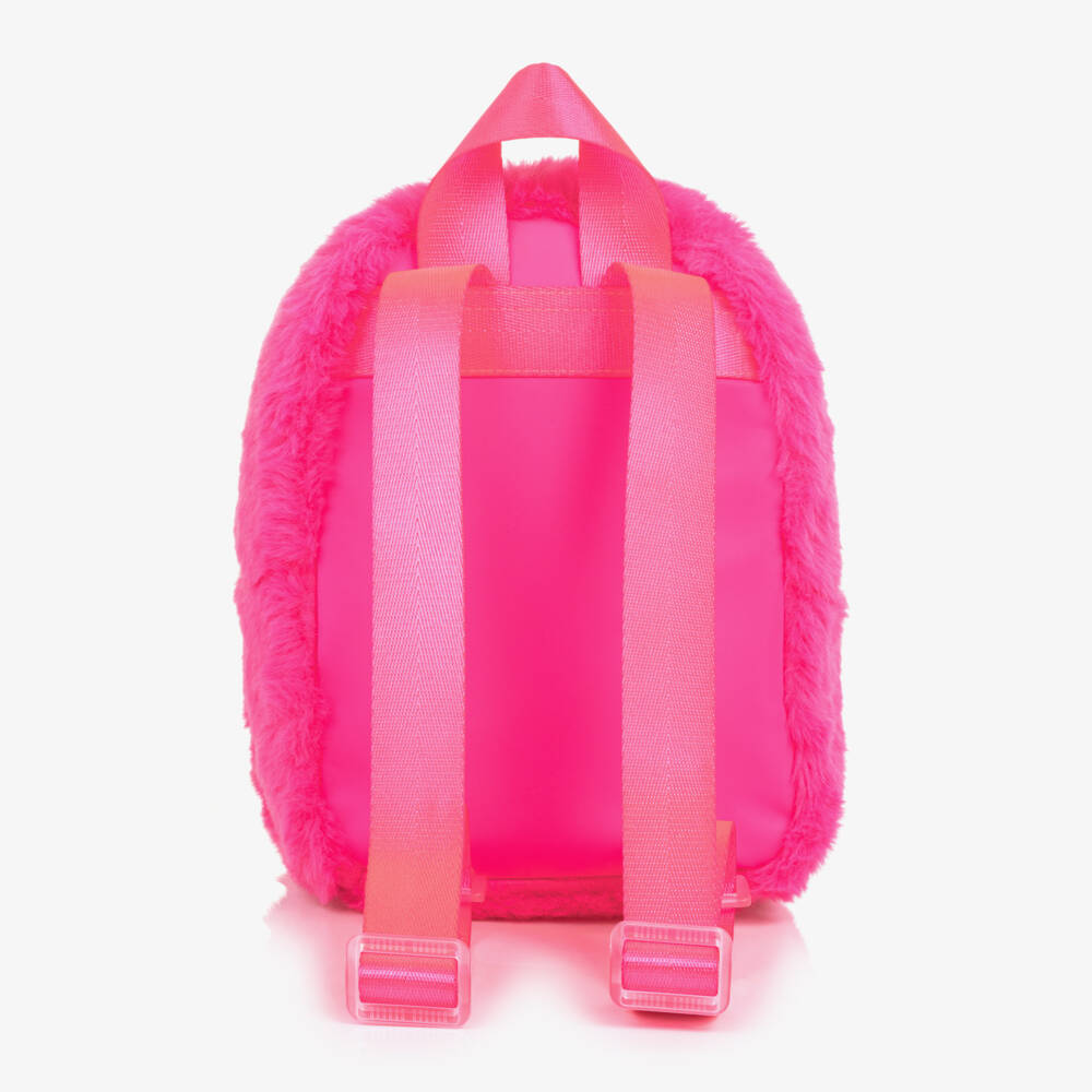 Billieblush-Girls Pink Fluffy Backpack (24cm) | Childrensalon