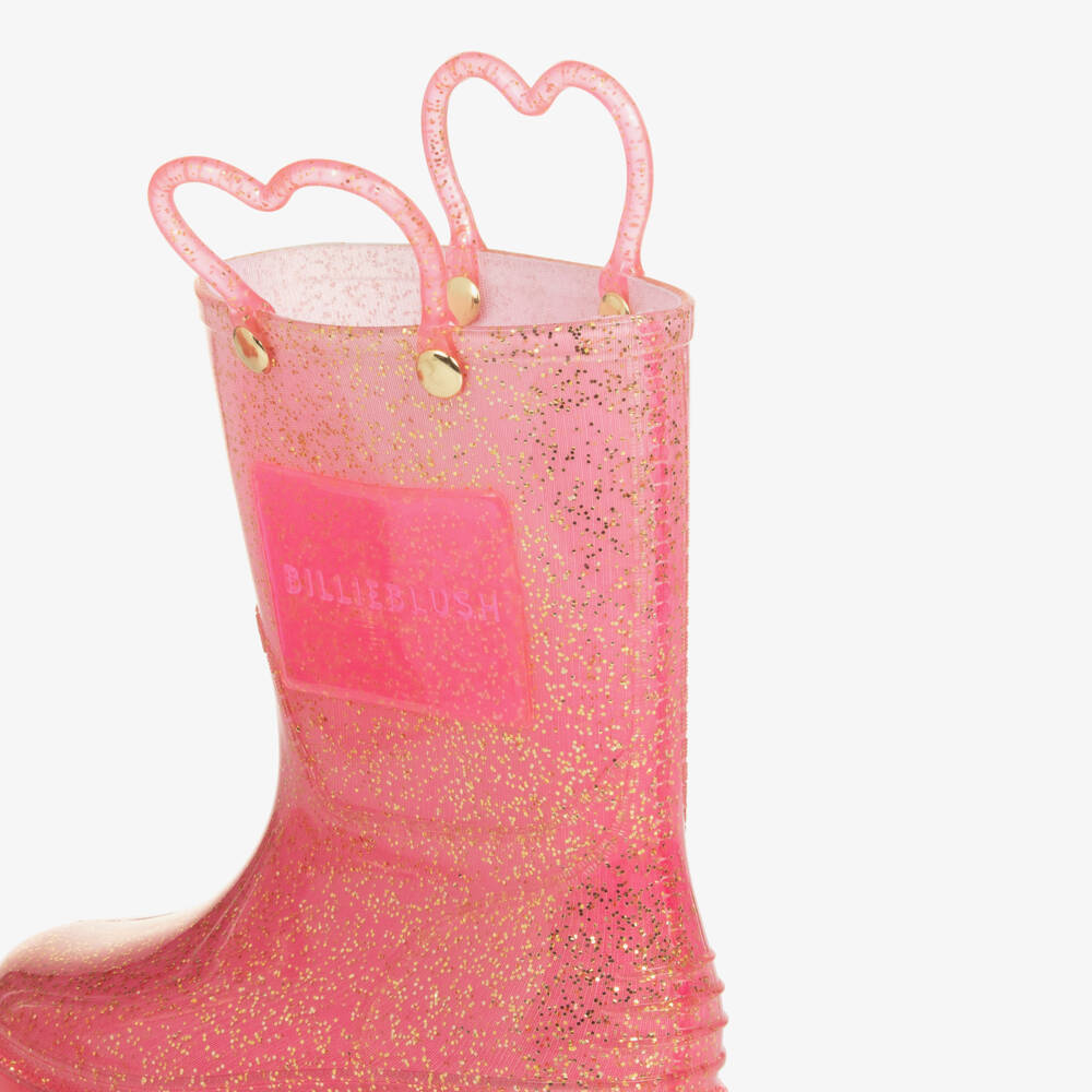Billieblush-Girls Pink Glitter Rain Boots | Childrensalon