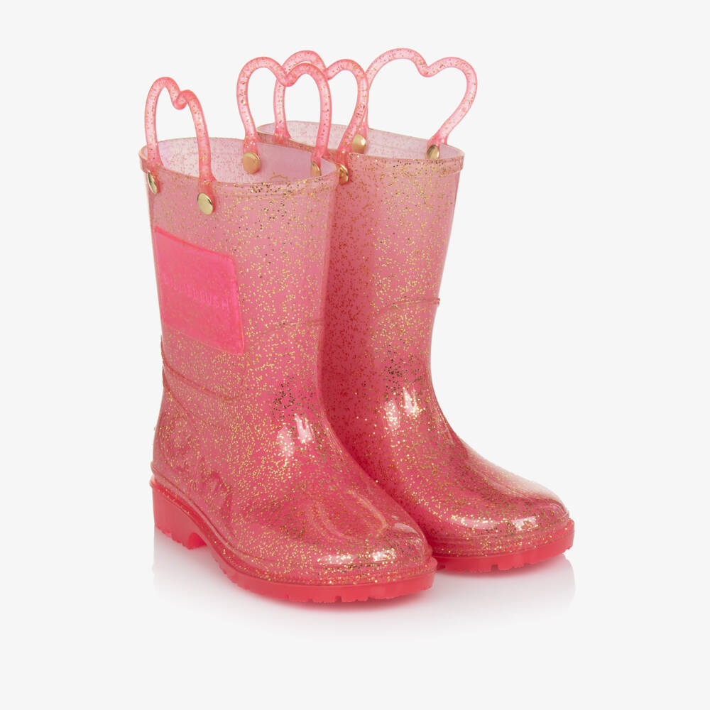 Billieblush-Girls Pink Glitter Rain Boots | Childrensalon