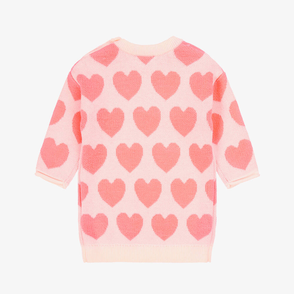 Billieblush-فستان بتصميم بلوفر وطبعة قلوب لون زهري للبنات الرضع | Childrensalon