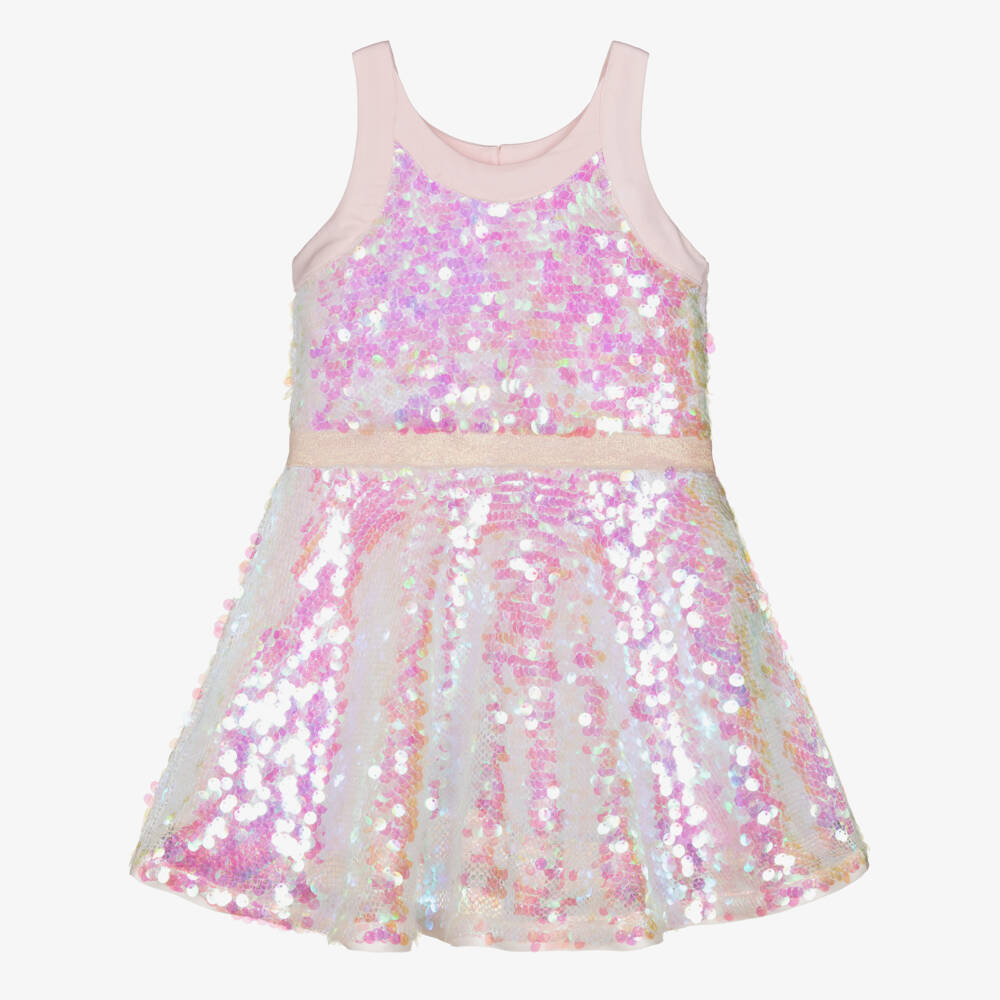 Billieblush-فستان ترتر لامع لون زهري للبنات | Childrensalon