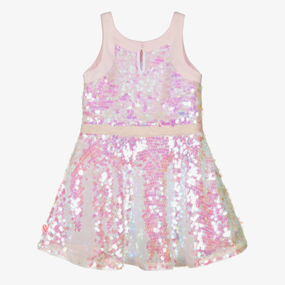 Billieblush-Girls Pink Iridescent Sequinned Dress | Childrensalon