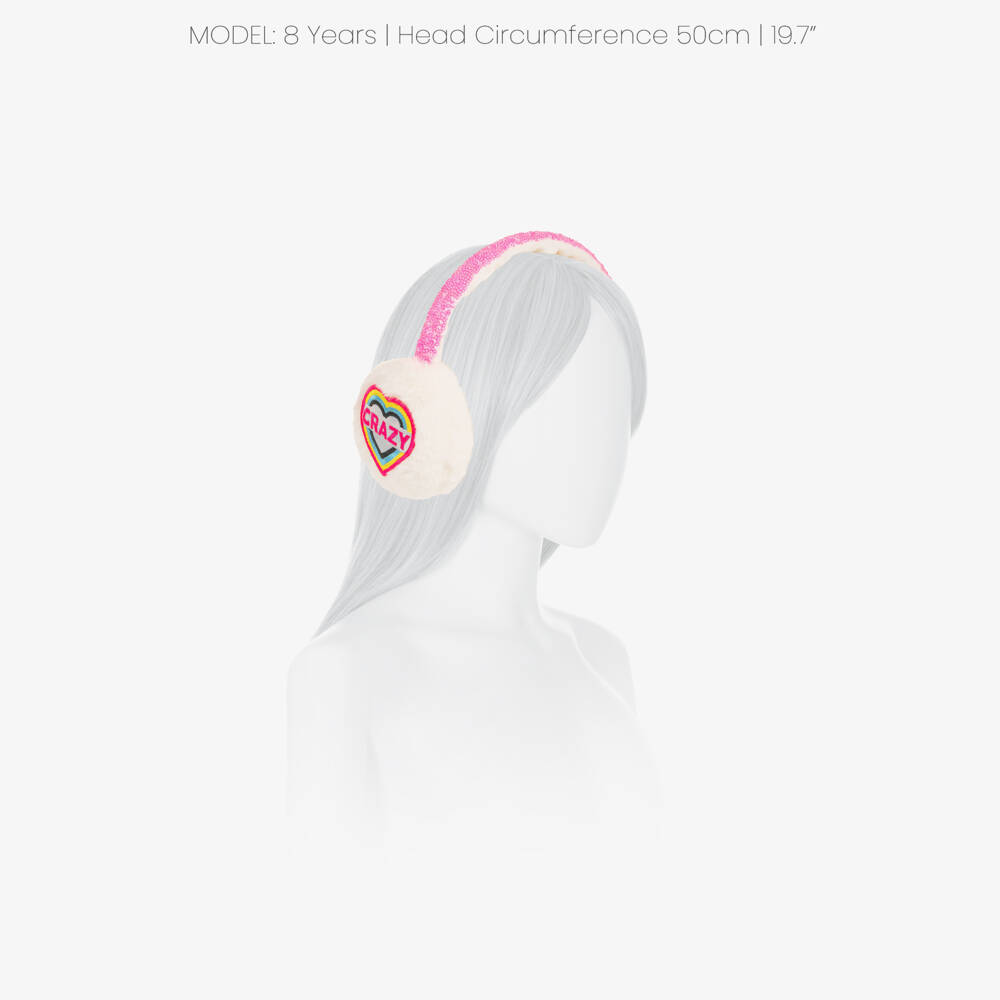Billieblush-Girls Pink & Ivory Sequin Earmuffs | Childrensalon