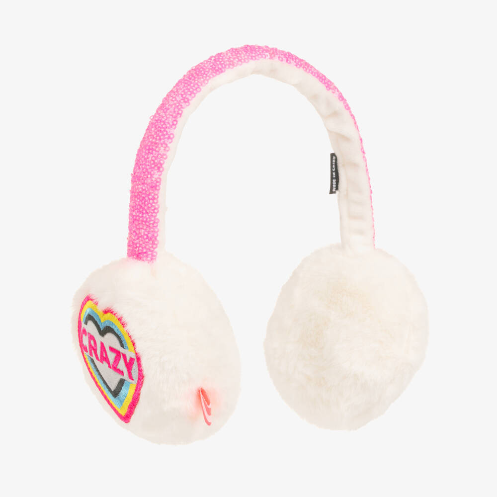 Billieblush-Girls Pink & Ivory Sequin Earmuffs | Childrensalon