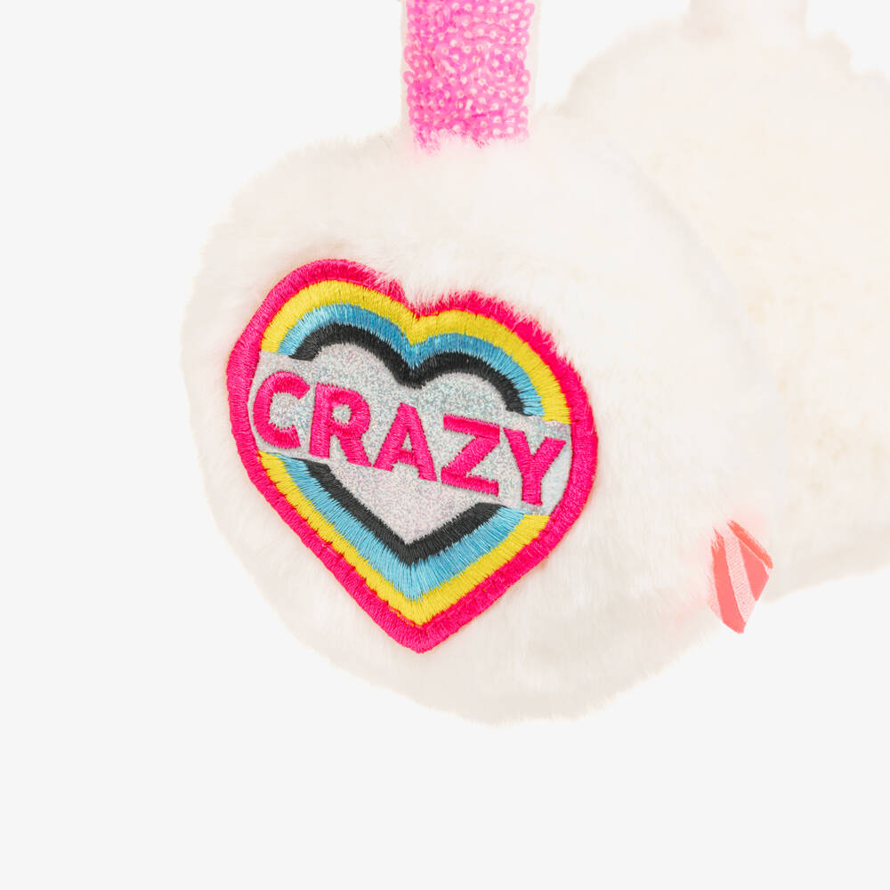 Billieblush-Girls Pink & Ivory Sequin Earmuffs | Childrensalon
