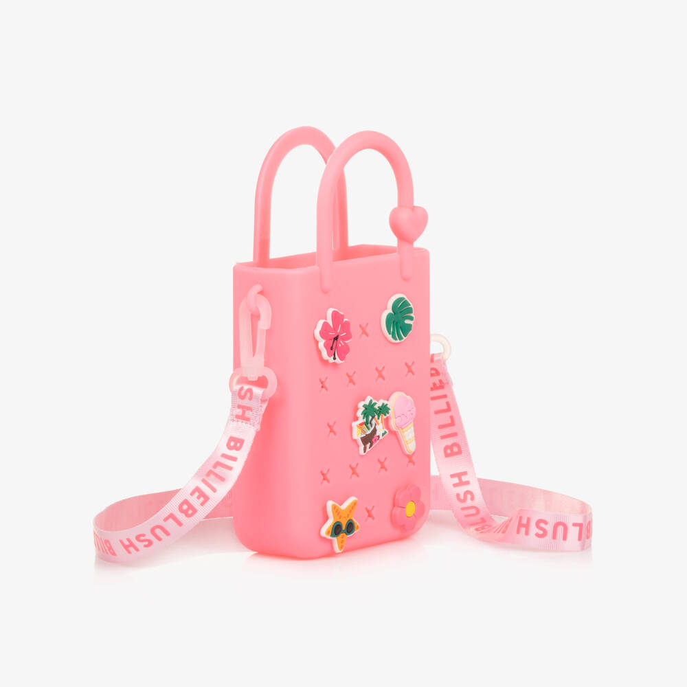 Billieblush-Girls Pink Jelly Bag with Tropical Badges (15cm)  | Childrensalon