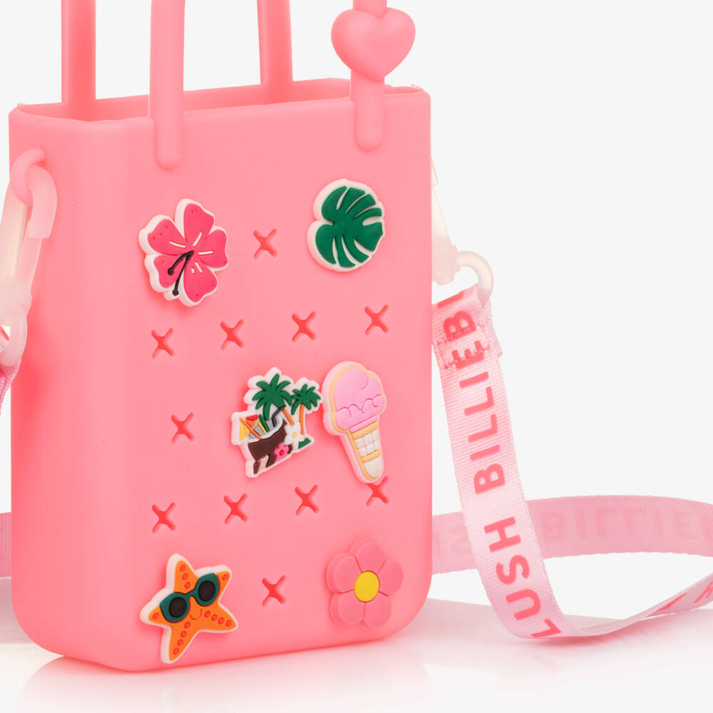 Billieblush-Girls Pink Jelly Bag with Tropical Badges (15cm)  | Childrensalon