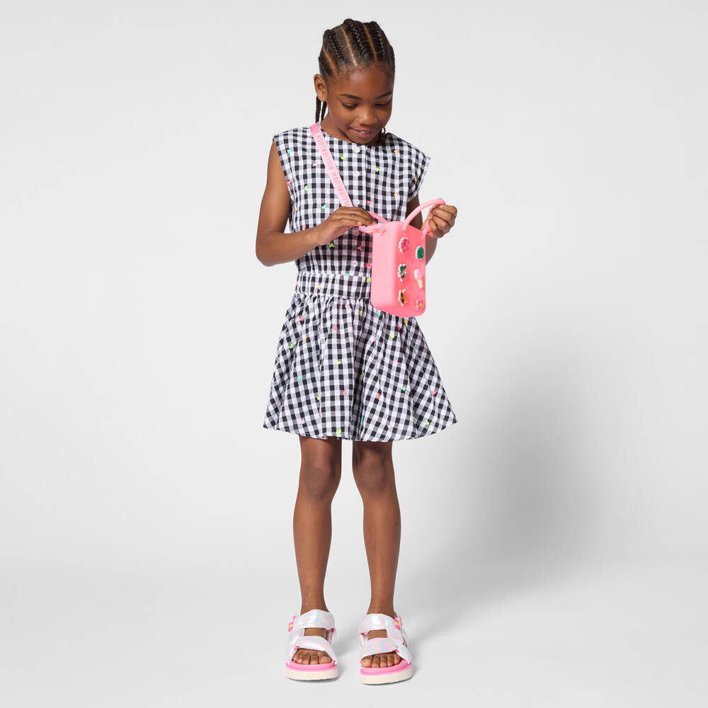 Billieblush-Сумка розовая резиновая с тропическими значками для девочек (15см) | Childrensalon