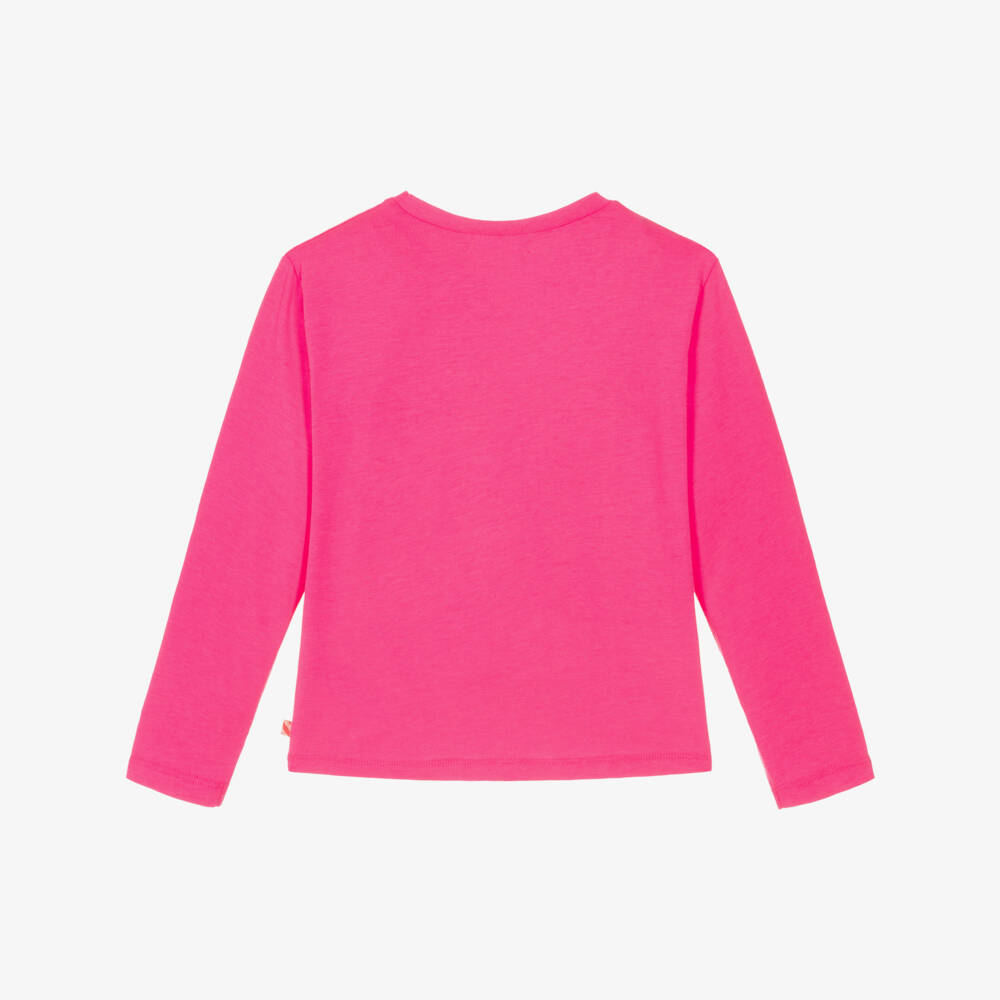 Billieblush-Girls Pink Jersey Top with Glittery Sheep Print | Childrensalon