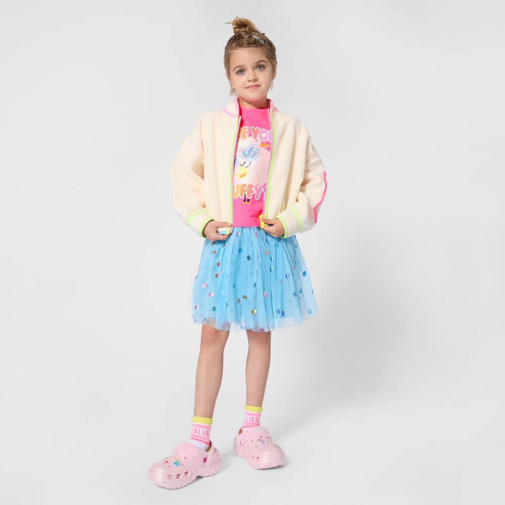 Billieblush-Girls Pink Jersey Top with Glittery Sheep Print | Childrensalon