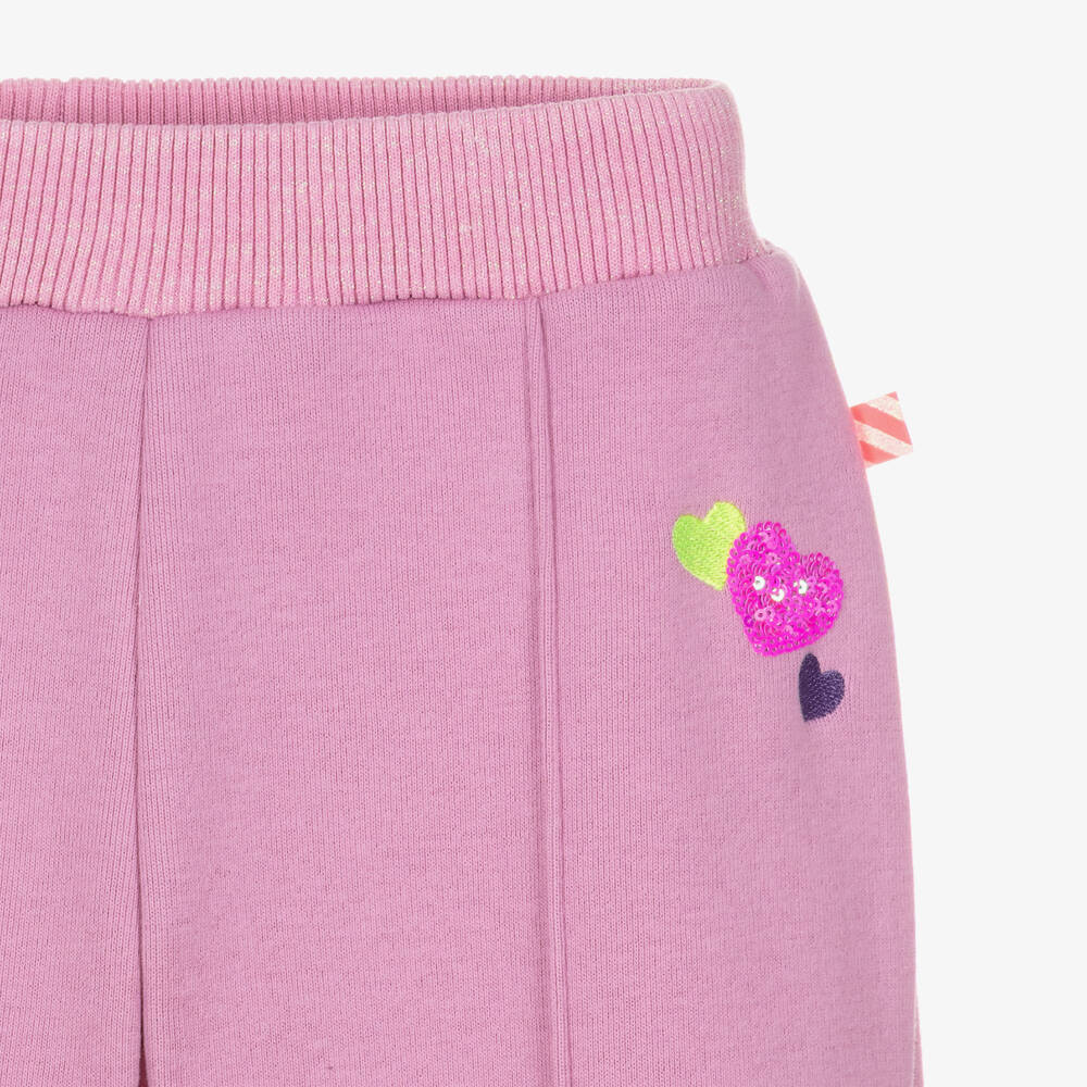 Billieblush-Girls Pink Joggers with Embroidered Hearts | Childrensalon