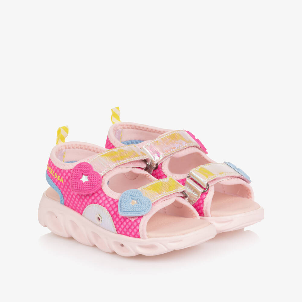Billieblush-Girls Pink Light-Up Sandals | Childrensalon