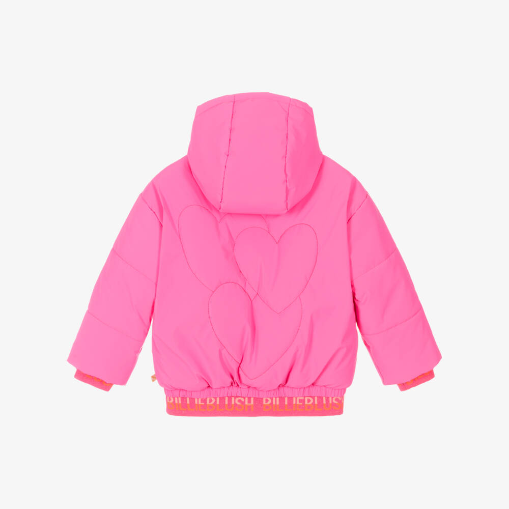 Billieblush-Куртка-пуховик розовая с логотипом для девочек | Childrensalon