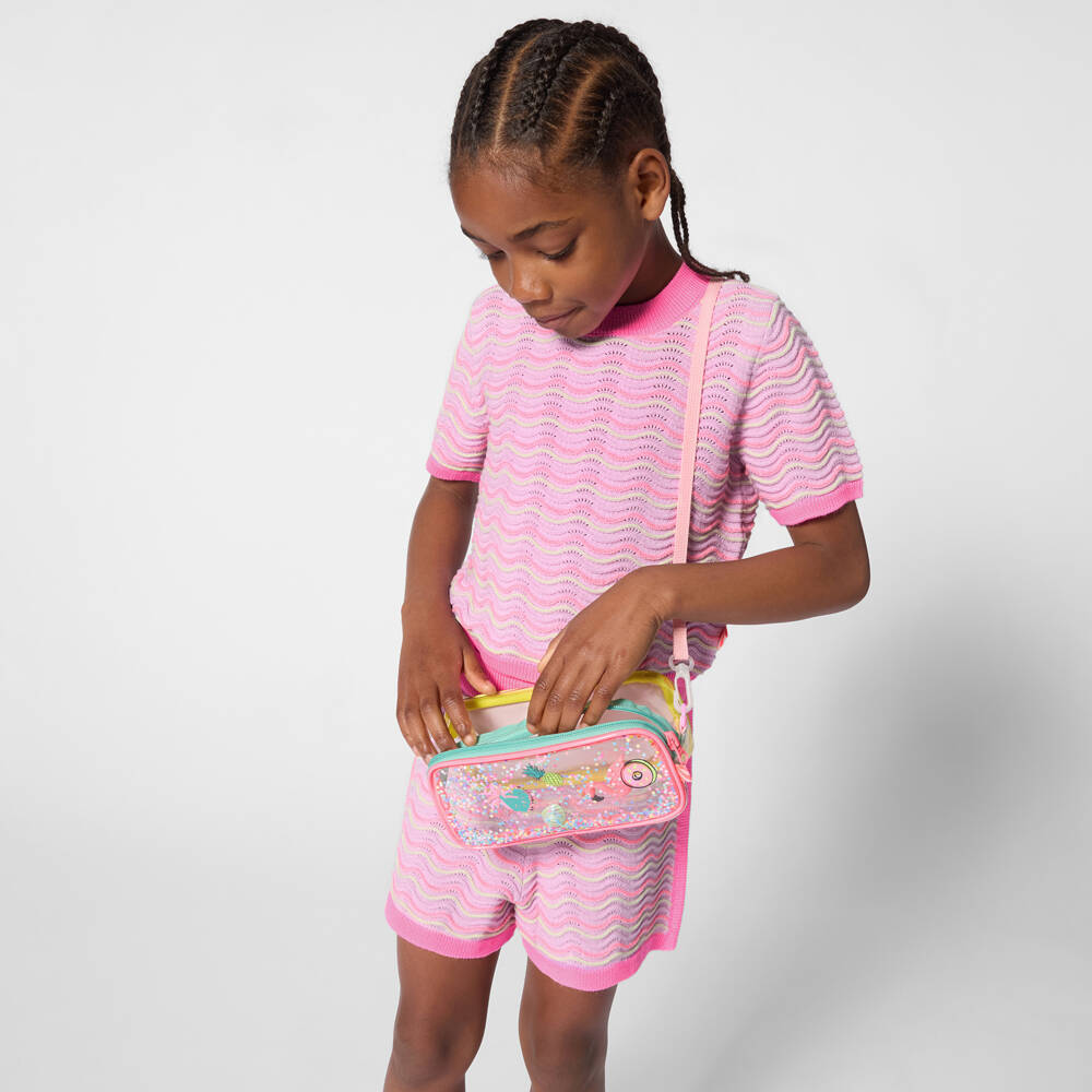 Billieblush-Girls Pink & Purple Crochet Knit Top | Childrensalon