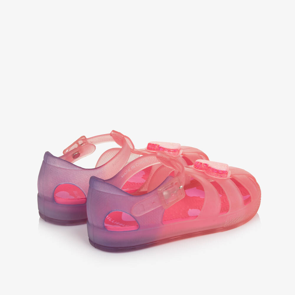 Billieblush-Girls Pink & Purple Heart Jelly Shoes | Childrensalon