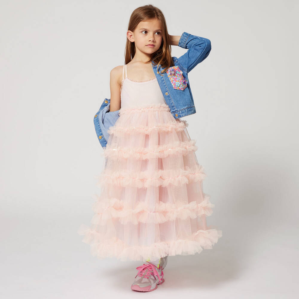 Billieblush-Girls Pink Ruffle Tulle Dress | Childrensalon
