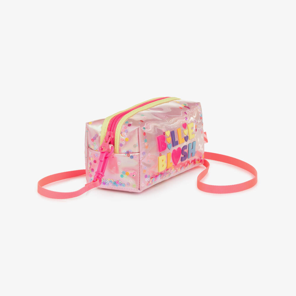 Billieblush-Girls Pink Sequin Pencil Case (16cm) | Childrensalon
