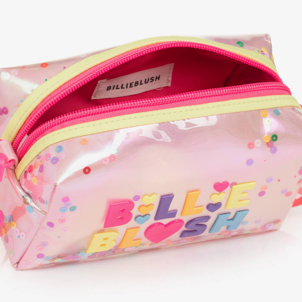 Billieblush-Girls Pink Sequin Pencil Case (16cm) | Childrensalon