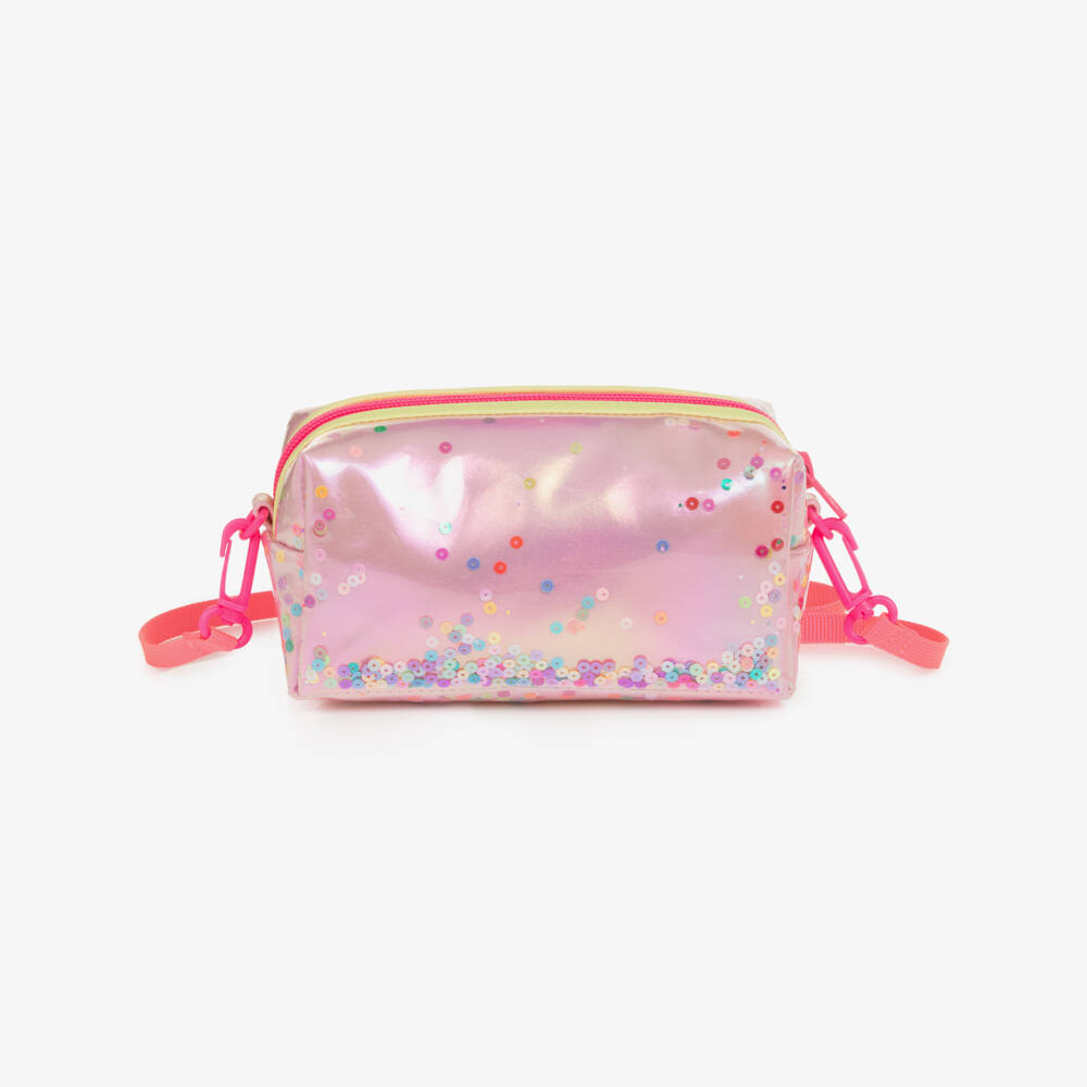 Billieblush-Girls Pink Sequin Pencil Case (16cm) | Childrensalon