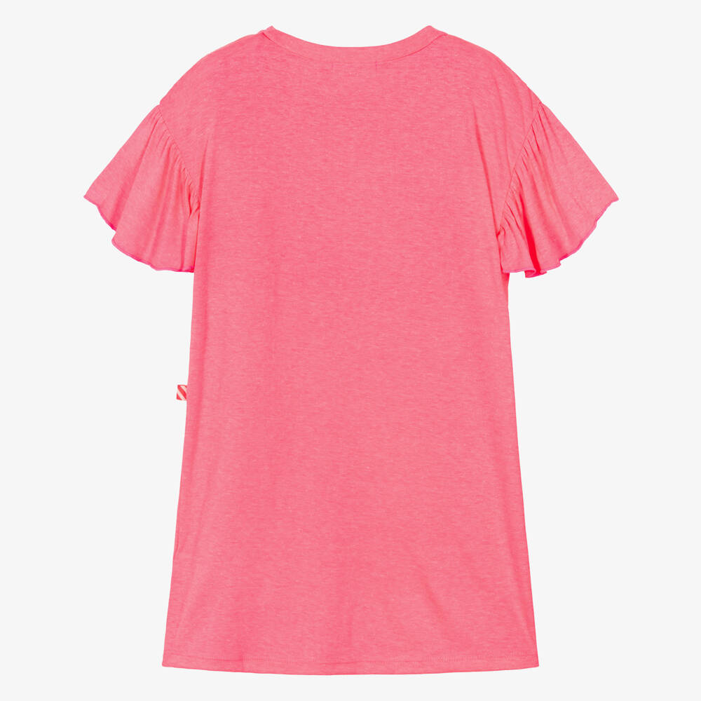 Billieblush-Girls Pink Sequinned Heart T-Shirt Dress | Childrensalon
