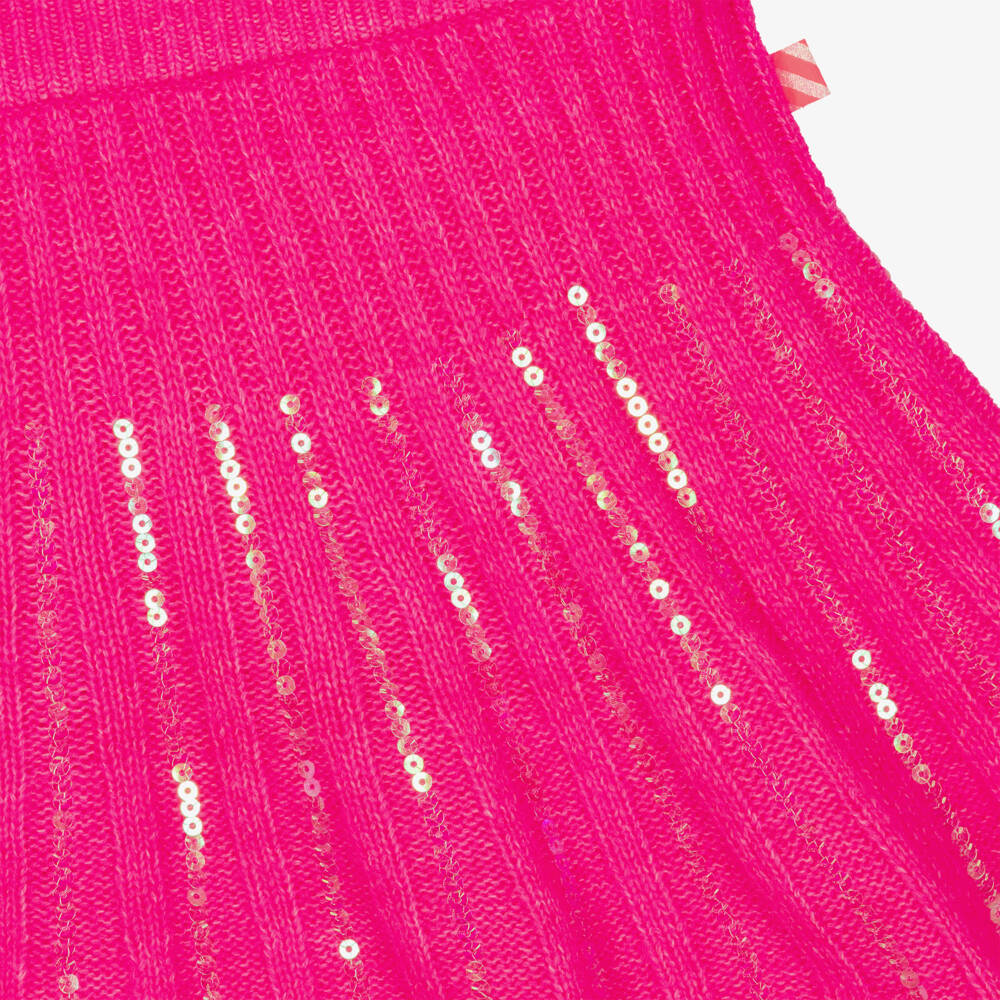 Billieblush-Girls Pink Sequinned Rib Knit Skirt | Childrensalon