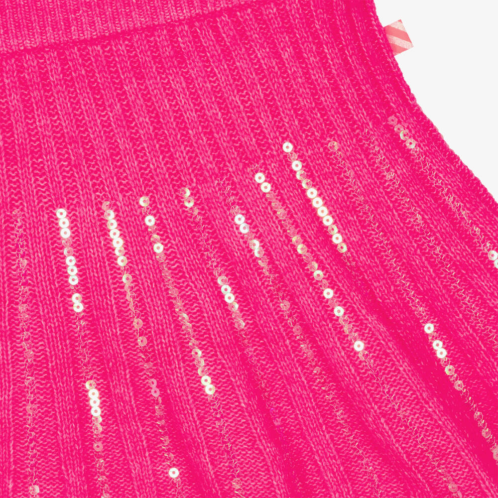 Billieblush-Girls Pink Sequinned Rib Knit Skirt | Childrensalon