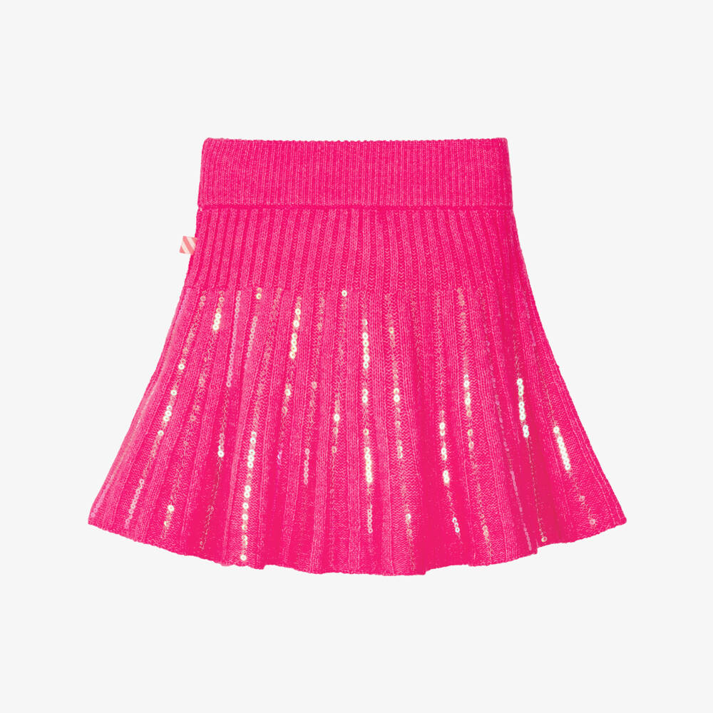 Billieblush-Girls Pink Sequinned Rib Knit Skirt | Childrensalon