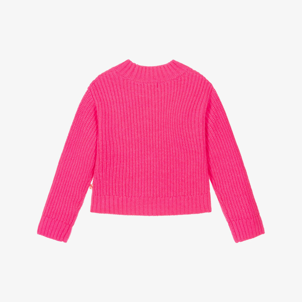Billieblush-Girls Pink Sequinned Rib Knit Sweater | Childrensalon