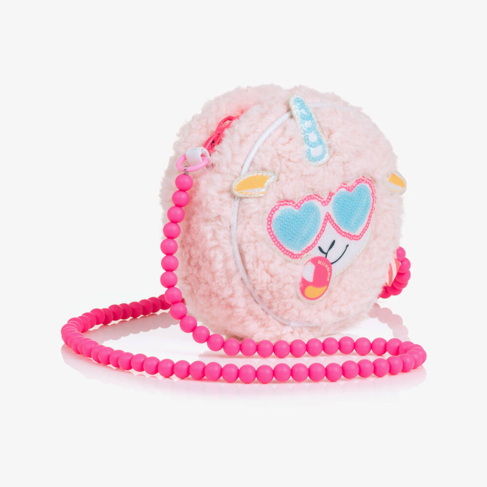 Billieblush-Girls Pink Sherpa Fleece Sheep Bag (14cm) | Childrensalon