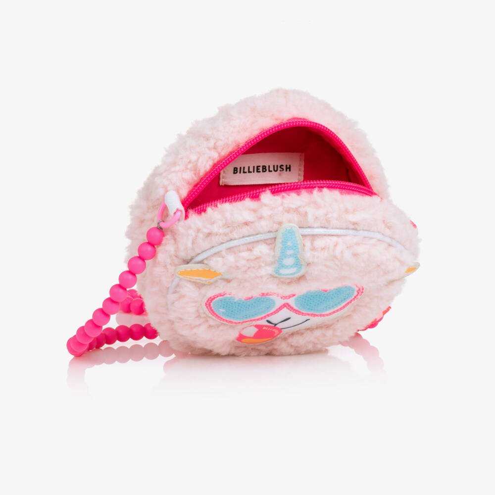 Billieblush-Girls Pink Sherpa Fleece Sheep Bag (14cm) | Childrensalon