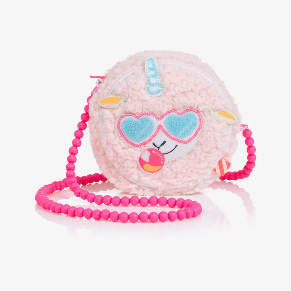 Billieblush-Girls Pink Sherpa Fleece Sheep Bag (14cm) | Childrensalon
