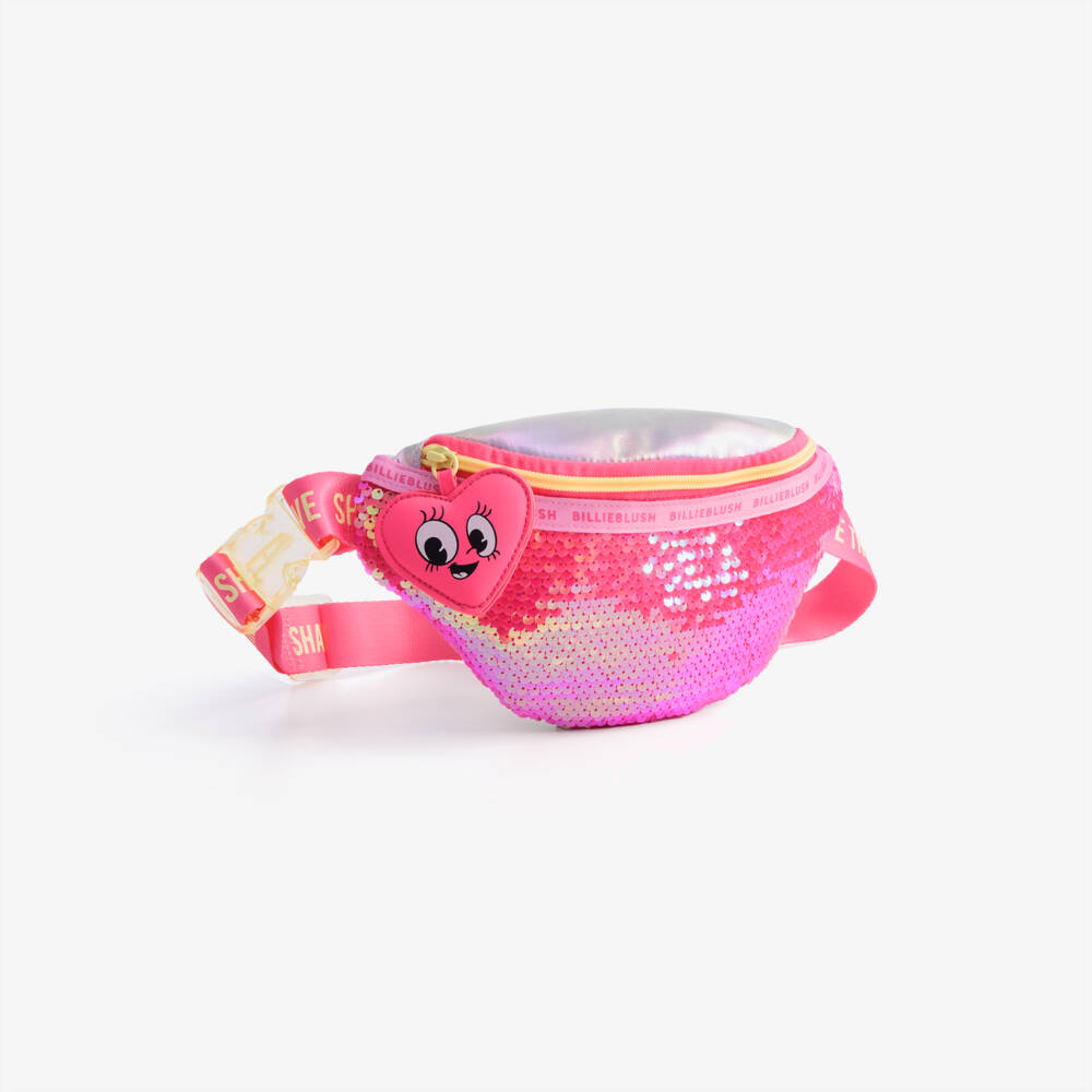 Billieblush-Girls Pink & Silver Sequin Belt Bag (25cm) | Childrensalon