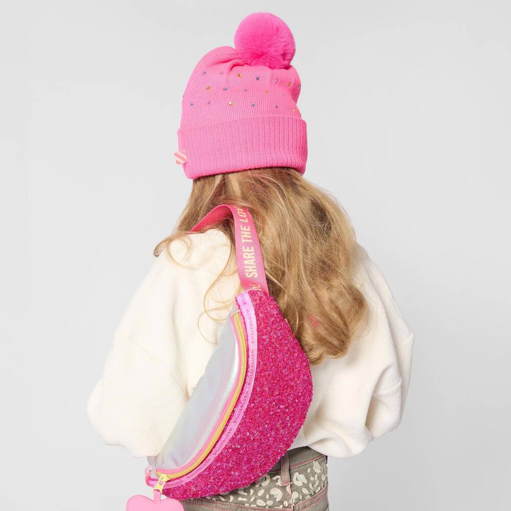 Billieblush-Girls Pink & Silver Sequin Belt Bag (25cm) | Childrensalon